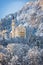 Neuschwanstein Castle in wintery landscape, Germany