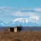 Neusiedlersee and Schneeberg on a sunny day in winter