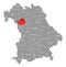 Neustadt Aisch - Bad Windsheim county red highlighted in map of Bavaria Germany