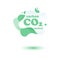 Neutral carbon CO2 stamp. Stiker neutral carbon dioxyde footprint