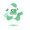 Neutral carbon CO2 stamp. Stiker neutral carbon dioxyde footprint