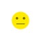 Neutral emotion anthropomorphic face. Yellow smile isolated on a white background.