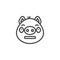 Neutral piggy face emoticon line icon