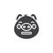 Neutral piggy face emoticon vector icon