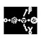neutron activation nuclear energy glyph icon vector illustration