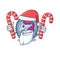 Neutrophil cell Cartoon character in Santa costume with candy