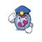 Neutrophil cell Cartoon mascot performed as a Police officer