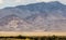 Nevada landscape with desert and the Sierra Nevada mountains in the background on a sunny day