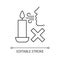 Never blow out candle flame linear manual label icon