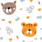 Never ending funny pattern for kids. Little gentlemen background. Vector illustration for children fashion