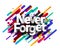 Never forget sign over colorful brush strokes background