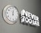 Never Too Late Clock Time Wall 3d Words