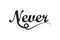 Never -  Vector illustration design for banner, t shirt graphics, fashion prints, slogan tees, stickers, cards, posters and other