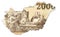 New 2000 hungarian forint banknote reverse in shape of Hungary