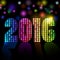 New 2016 year disco colorful mosaic