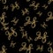 New 2018 year golden lettering number figures isolated on black seamless pattern background. 3D illustration