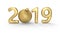 New 2019 year gold figures with Christmas ball instead of 0 figure