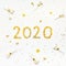 New 2020 Year golden star shaped confetti celebration background