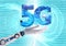 New 5G wireless connection at high speed. Innovation and revolution for high rates of data traffic