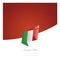 New abstract Italy flag origami red background vector