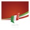 New abstract Italy flag ribbon origami red background vector
