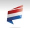 New abstract Netherlands Holland flag origami logo icon button label vector