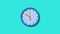 New aqua color 3d wall clock isolated on cyan background