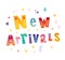 New arrivals decorative lettering banner