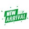 New arrivals text vector eps in green