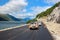 New asphalt on a coastal road near Ullensvang, Norway