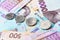 New banknotes and coins Ukrainian Hryvnia