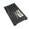 New barbecue set with skewers, forks and knives in a fabric case with a handle on a white background