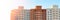 New block of flats building. Real estate Web banner.