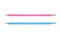 New Blue and Pink pencils isolated on white background.