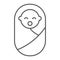 New born baby thin line icon, child and newborn, toddler sign, vector graphics, a linear pattern on a white background.