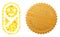 New Born Icon Mosaic of Gold and Metal Child Content Stamp