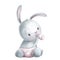 New born rabbit with milk bottle, hand drawn illustration, lovely clipart with cartoon character