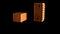 New bricks moving slowly isolated on black background. Stock footage. Close up of two red perforated bricks