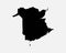 New Brunswick Canada Map Black Silhouette. NB, Canadian Province Shape Geography Atlas Border Boundary. Black Map Isolated on a Wh