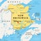 New Brunswick, Maritime and Atlantic province of Canada, political map