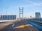 The new build bridge or passage over Dambovita river in Bucharest, Romania