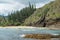 New Caledonia coastal landscape cliff beach pines