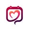 new calendar heart logo concept