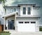 New Canadian Home Front Exterior Maison House Cloudy Sky Background