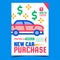 New Car Purchase Creative Advertise Banner Vector