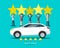 New Car Rating with People Holding Five Stars