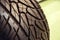 New car tyre closeup photo