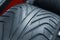 New car tyre closeup photo