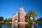 New Castle and moat in the park Muskauer during autumn in Germany