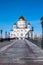 The new Cathedral of Christ the Saviour as viewed from the bridge over the Moscow River. Moscow. Russia.